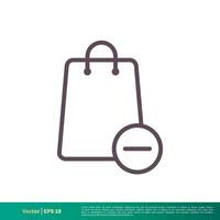 Paper Bag, Shop Icon Vector Logo Template Illustration Design. Vector EPS 10.