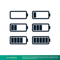 Battery Set Icon Vector Logo Template Illustration EPS 10.