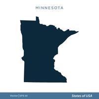 Minnesota - States of US Map Icon Vector Template Illustration Design. Vector EPS 10.