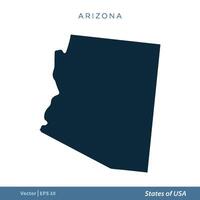 Arizona - States of US Map Icon Vector Template Illustration Design. Vector EPS 10.