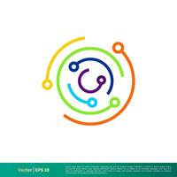 Abstract Electric Circle Line Icon Vector Logo Template Illustration Design. Vector EPS 10.