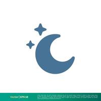 Moon and Star Icon Vector Logo Template Illustration Design. Vector EPS 10.