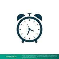 alarma reloj - despertar arriba reloj icono vector logo modelo ilustración diseño. vector eps 10