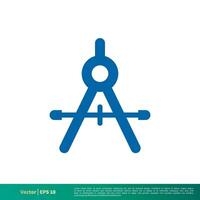 Accurate Tool Architecture Compass Icon Vector Logo Template Illustration Design. Vector EPS 10.