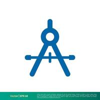 Accurate Tool Architecture Compass Icon Vector Logo Template Illustration Design. Vector EPS 10.