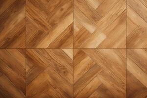 AI generated Square pattern parquet indoors, top view photo