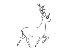 Draw a deer line on a white background vector