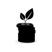 Money icon and growing tree vector