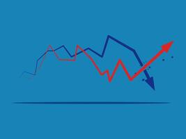 growth graph beats the crisis graph. vector