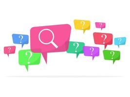 Speech bubbles with colorful question marks vector