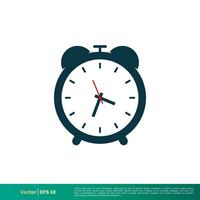 alarma reloj - despertar arriba reloj icono vector logo modelo ilustración diseño. vector eps 10