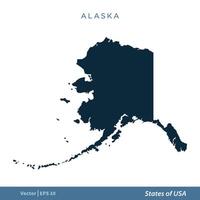 Alaska - estados de nosotros mapa icono vector modelo ilustración diseño. vector eps 10