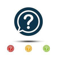 Set Question Mark Icon Vector Template. Colorful Help Desk Icon Logo.