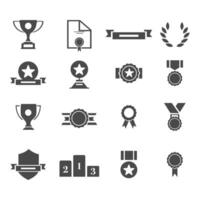 Award vector icons set. isolated on a white background