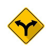 Fork in the road sign icon. road sign vector