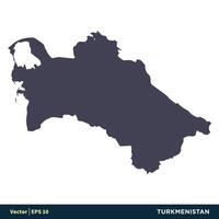Turkmenistán - Asia países mapa icono vector logo modelo ilustración diseño. vector eps 10