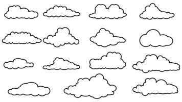 Cloud icon collection. isolated on a white background vector