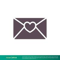 Love Letter Icon Vector Logo Template Illustration Design. Vector EPS 10.