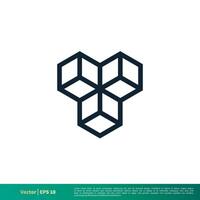 Cube Icon Vector Logo Template Illustration Design. Vector EPS 10.