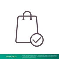 Paper Bag, Shop Icon Vector Logo Template Illustration Design. Vector EPS 10.