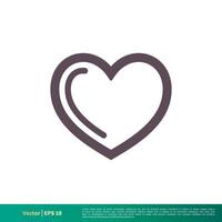 Love Heart Icon Vector Logo Template Illustration Design. Vector EPS 10.