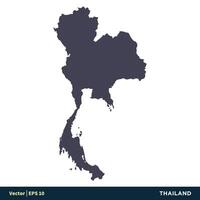 Tailandia - Asia países mapa icono vector logo modelo ilustración diseño. vector eps 10