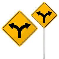 Fork in the road signs. road sign isolated on background vector