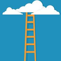 stairs leading to the clouds. Symbol of new opportunities vector