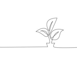 Continuous line drawing of trees vector