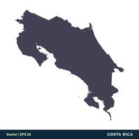 costa rica - norte America países mapa icono vector logo modelo ilustración diseño. vector eps 10