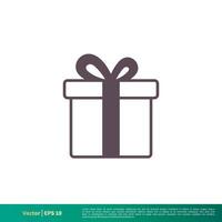 Gift Box Icon Vector Logo Template Illustration Design. Vector EPS 10.