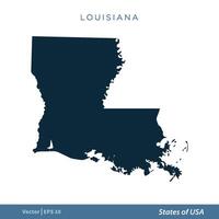 Louisiana - States of US Map Icon Vector Template Illustration Design. Vector EPS 10.