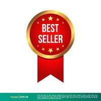 Best Seller Stamp, Seal Banner Vector Template Illustration Design. Vector EPS 10.