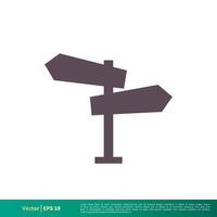 Empty Street Sign Board Icon Vector Logo Template Illustration Design. Vector EPS 10.