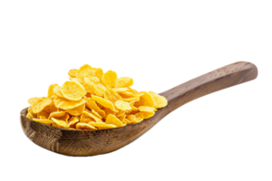 AI generated Corn Flakes in Wooden Spoon png