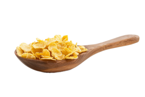 AI generated Corn Flakes in Wooden Spoon png
