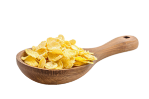 AI generated Corn Flakes in Wooden Spoon png