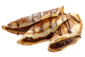 AI generated Chocolate Drizzled Crepes with Chips png