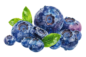 ai generiert frisch Blaubeeren Cluster png