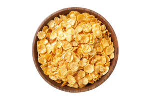 AI generated Bowl of Golden Corn Flakes png