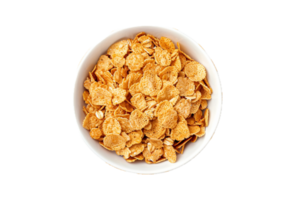 AI generated Bowl of Golden Corn Flakes png