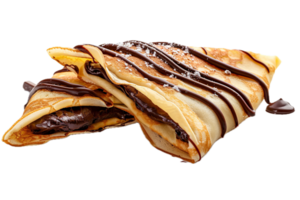 AI generated Chocolate Drizzled Crepes with Chips png