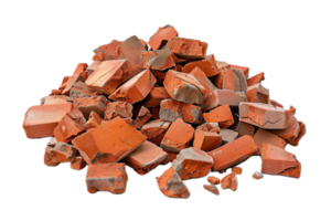 AI generated Pile of Broken Red Bricks png