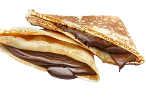 AI generated Chocolate Drizzled Crepes with Chips png