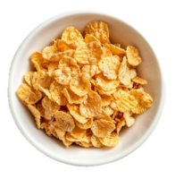 AI generated Bowl of Golden Corn Flakes png