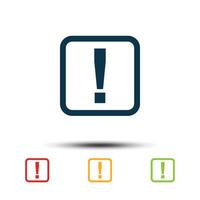 Exclamation Mark Sign Colorful Set Icon Vector Logo Template
