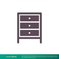 Cabinet Drawer Interior Icon Vector Logo Template Illustration Design. Vector EPS 10.