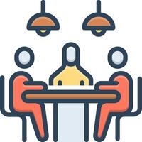 Vector color icon for meeting