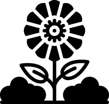 sólido negro icono para primavera vector