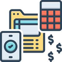 Vector color icon for payable